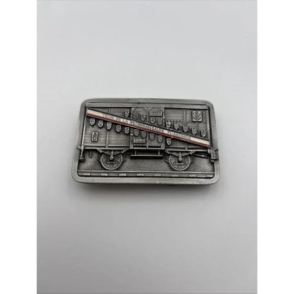 Vtg 1996 Siskiyou Merci Boxcar Train Railroad Pewter Belt Buckle 960758