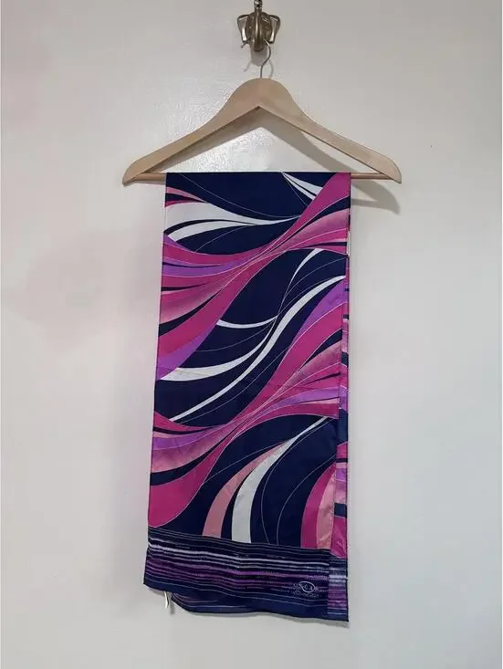 Oscar de la Renta 100% Silk Hair Scarf 11