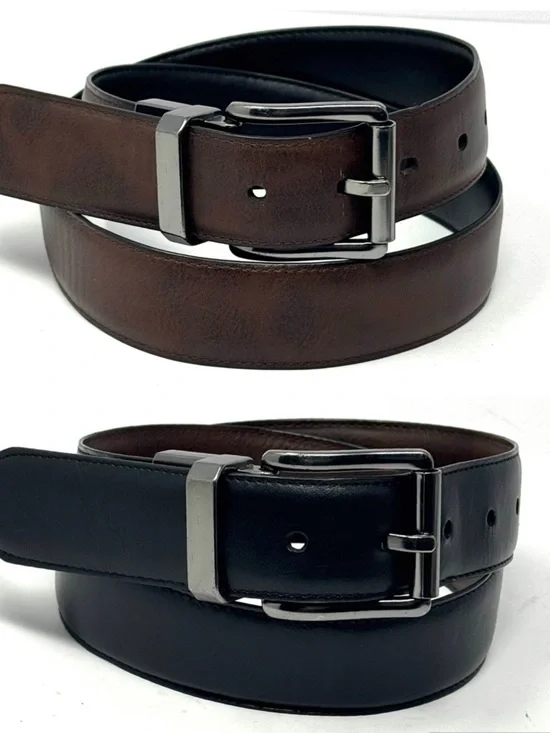 Levi's Men's 2-in-1 Reversible Leather Belt Black Brown Size 30-32
