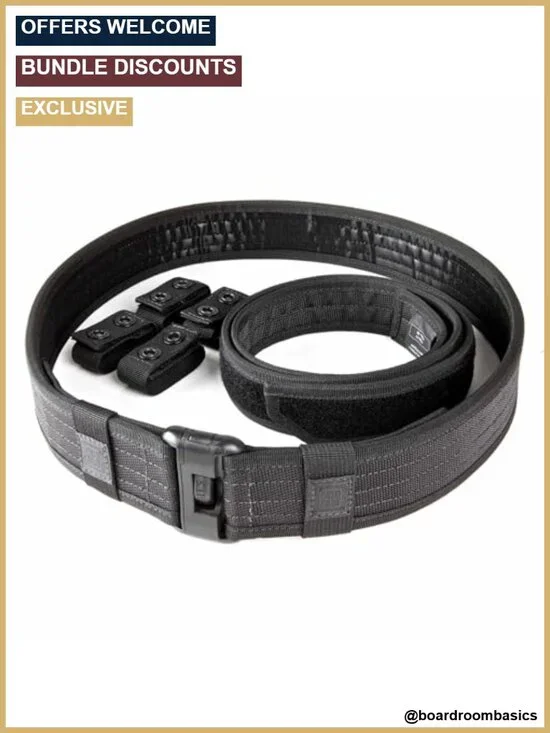 2-Inch Tactical Duty Belt for Law Enforcement, 1680D Ballistic Nylon, Slim-Lock