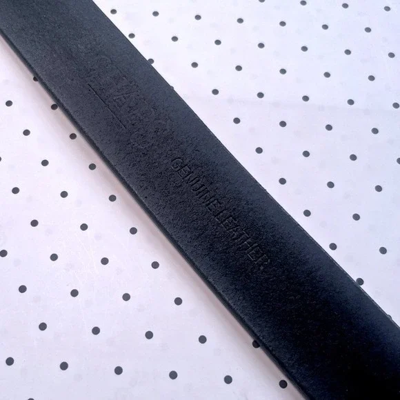 Chaps Men's Black Leather Belt Size M 34-36 Black Metal‎ Buckle Classic