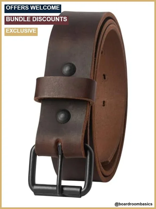 Men's Leather Belt Handmade in USA Full Grain Cowhide