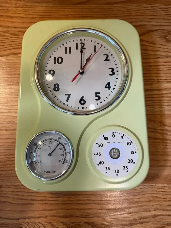 Vintage retro Kitchen Wall Clock With Timer