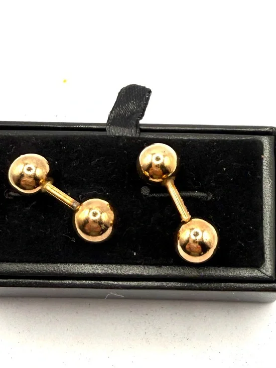Gold  Double Ball Cufflinks -