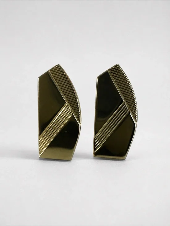 Men's Gold-Tone Geometric Cufflinks