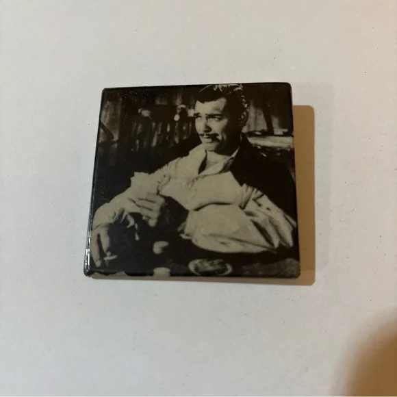 Vintage Pinup Button Clark Gable Playing Cards Pin