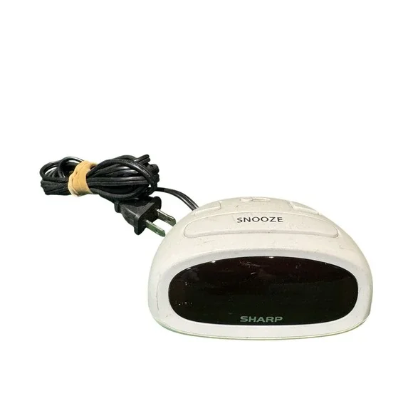Sharp‎ Digital Alarm Clock White SPC033A Red LED Display Snooze AC Powered