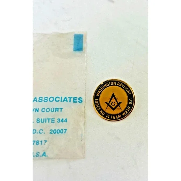 Vintage Masonic Lapel Hat Tie Pin Washington Daylight Lodge No 14 FAAM Wash, DC
