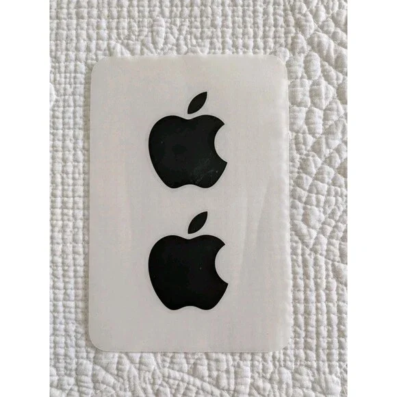 Apple Logo Sticker, OEM, Black 1.75x2 inches, Sheet of 2