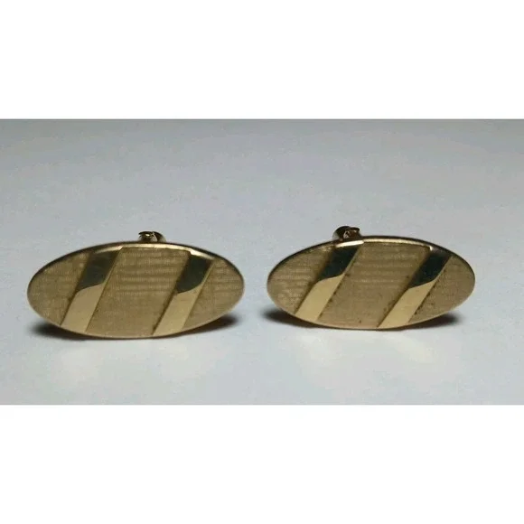 Vinntage Swank Cufflinks 2 sets Gold Oval Silver‎ Square Mid-Century Retro 70s