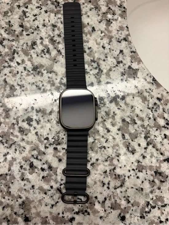 Apple Black Smartwatch with Black Silicone Band