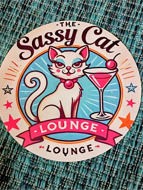 Metal Cat Lounge wall sign