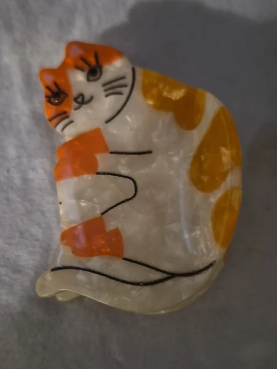 Unknown Brand Orange & White Cat Decorative Hair Clip