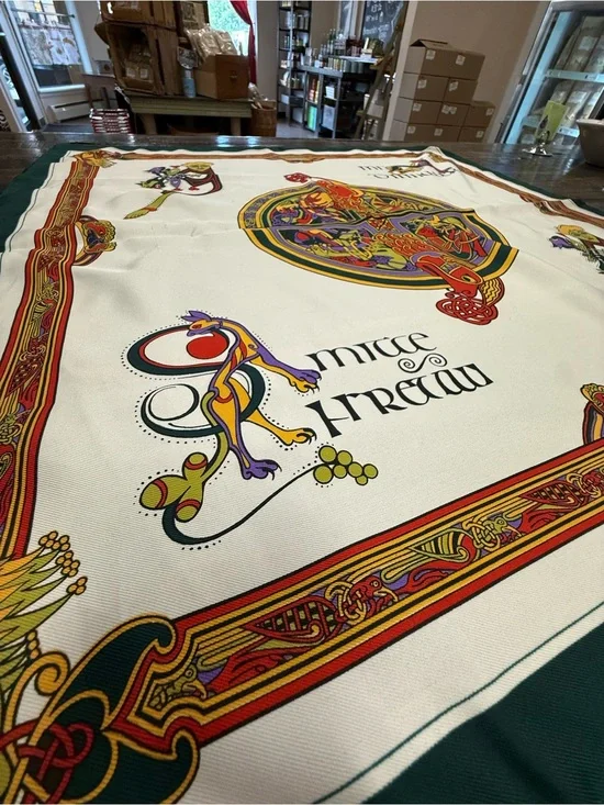 Celtic Renaissance Design Scarf Mice of Krew Irish Book of Kells 27” Square