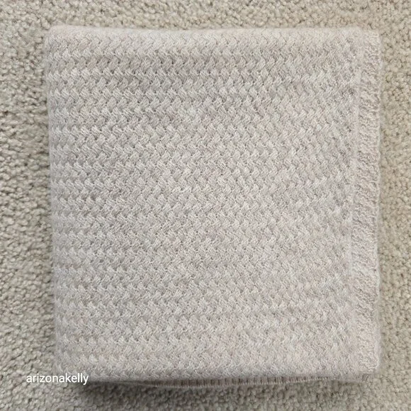 Wool Cashmere Basketweave Tan Oatmeal Scarf Daks