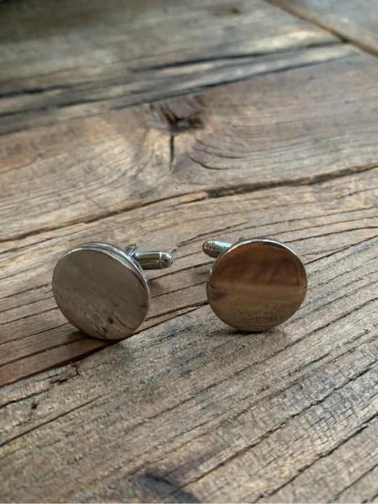 Classic Round Silver Men's Cufflinks