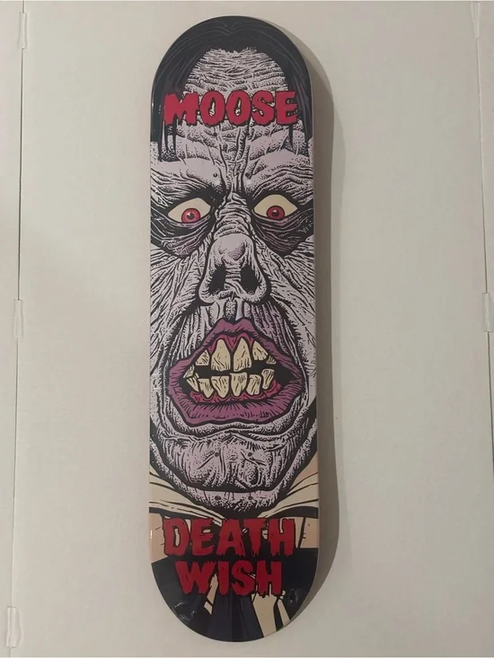 Deathwish Skateboard Deck Wall Art - Pink & Red 8.5