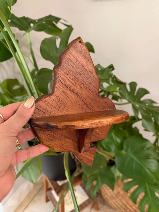 Vintage Handmade Wood Corner Shelf / Wall Shelf Cottagecore