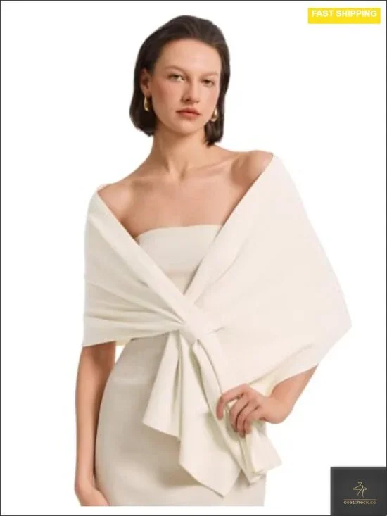 Elegant Pashmina Shawl Wrap Pull Through Scarf for Evening Dress Formal