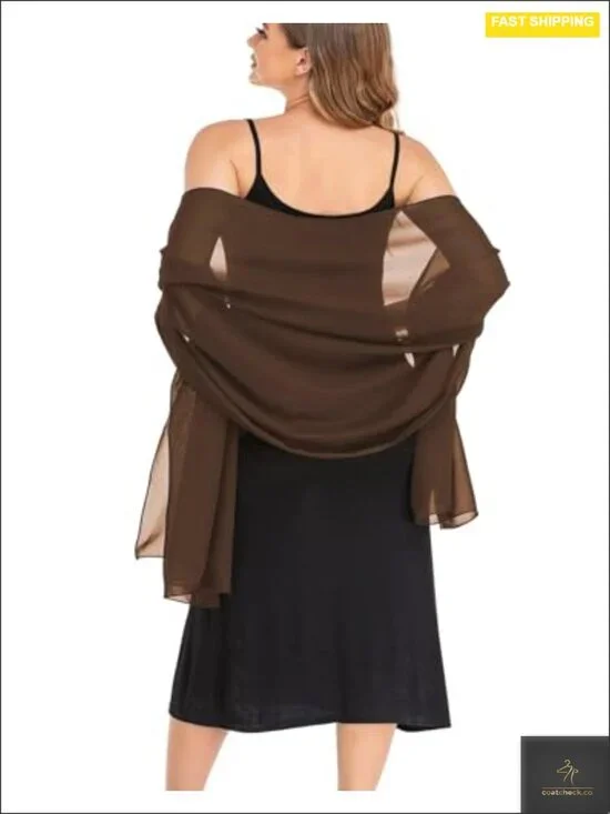 Chiffon Pashmina Shawl Wrap Sheer Evening Scarf Bridal
