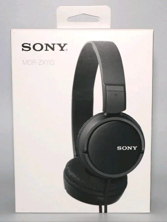 SONY Wired On-Ear Stereo Headphones, Black (MDR-ZX110) Brand New Factory Sealed