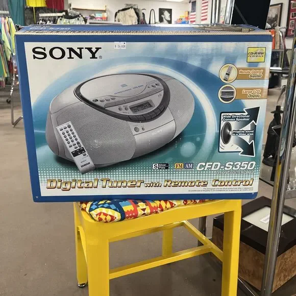 Sony CFD-S350 CD Radio Cassette Boombox Stereo Vintage Open Box No Remote