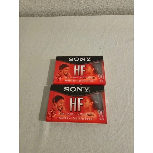 Sony 90 Minute HF High Fidelity Audio Cassette Tapes 2-Pack New Sealed