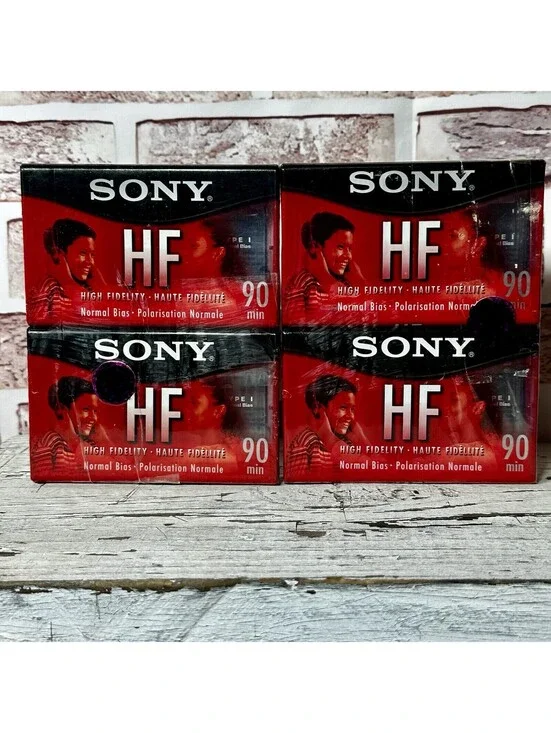 Lot of 4 Sony HF90 Cassette Tapes / New & Sealed / High Fidelity Normal ~ NEW!