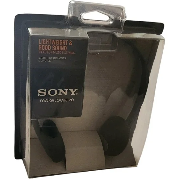 Sony MDR-210LP Stereo Headphones Lightweight Wired Black Open Air New