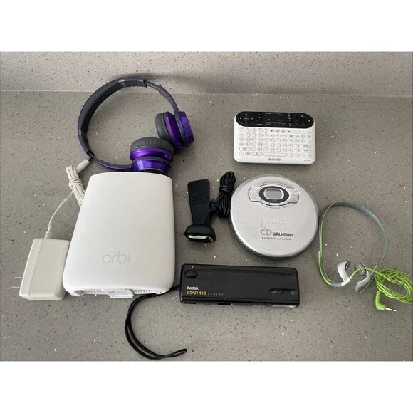 Lot of Electronics Uncleaned Untested Parts ONLY Orbi router Sony walkman kodak