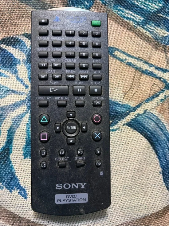 Sony Black DVD/PlayStation 2 Remote with Colored PlayStation Buttons