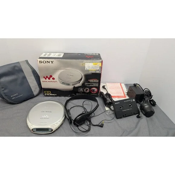 Sony CD Walkman D-EJ368CK Silver Portable Player Bundle G-Protection Car Ready
