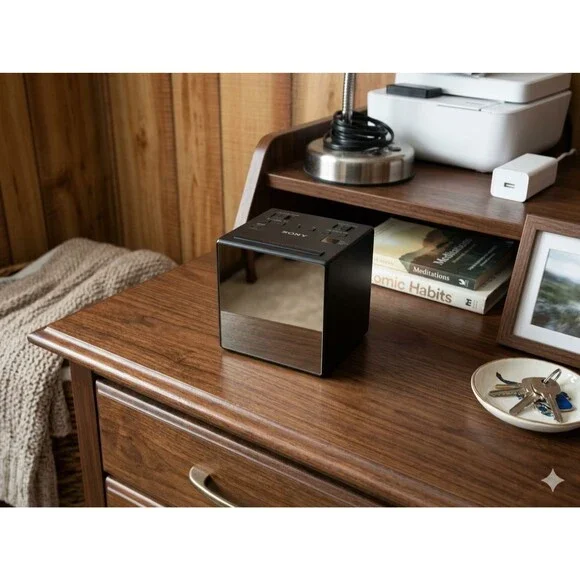 Sony Dual Alarm Clock Radio - Black (front Mirror Look)
