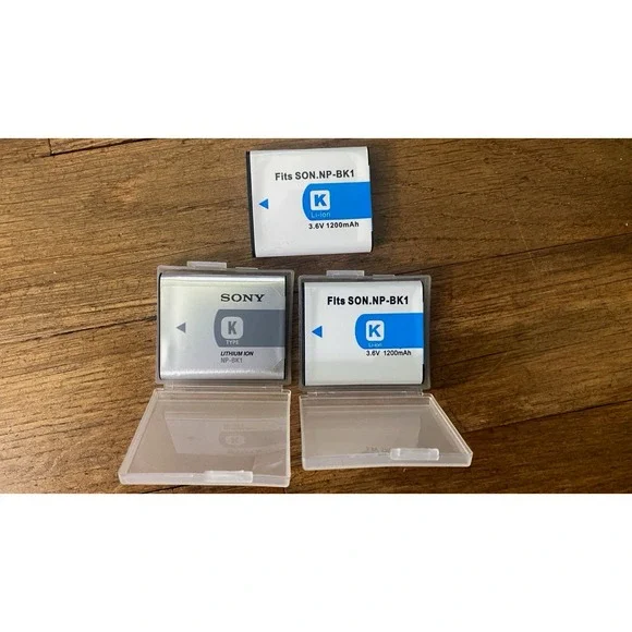 Genuine SONY K Type NP-BK1 Lithium Ion Battery Plus Spares (3 Batteries Total)