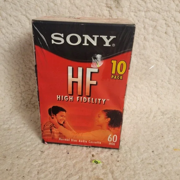 Sony HF 60 Blank Cassette Tapes 10 Pack C-60HFL High Fidelity Normal Bias NOS