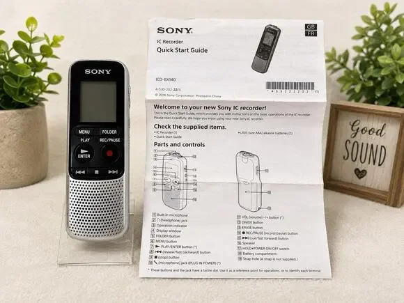 Sony ICD-BX140 4GB Digital Voice Recorder IC Recorder Tested Working w/ Manual