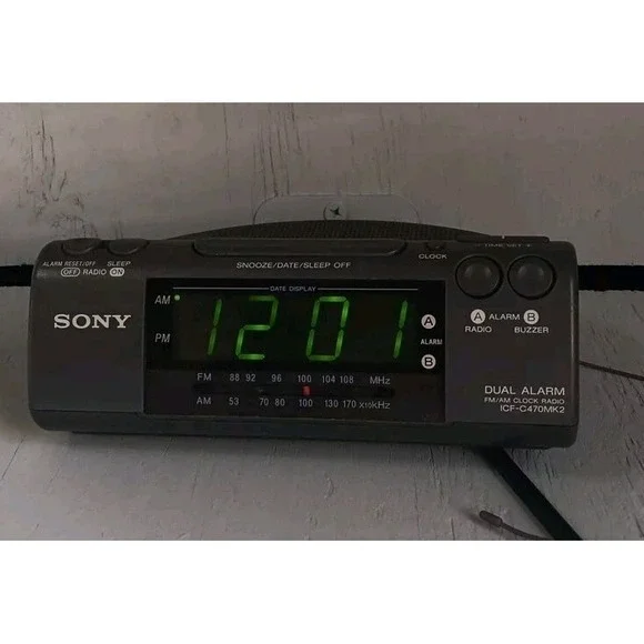 Sony Dream Machine ICF-C470MK2 Dual Alarm AM/FM‎ Radio Alarm Clock Tested Works