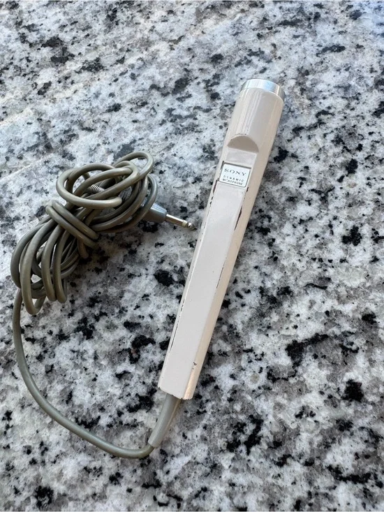 Sony Beige Handheld Wired Microphone with 3.5mm Plug