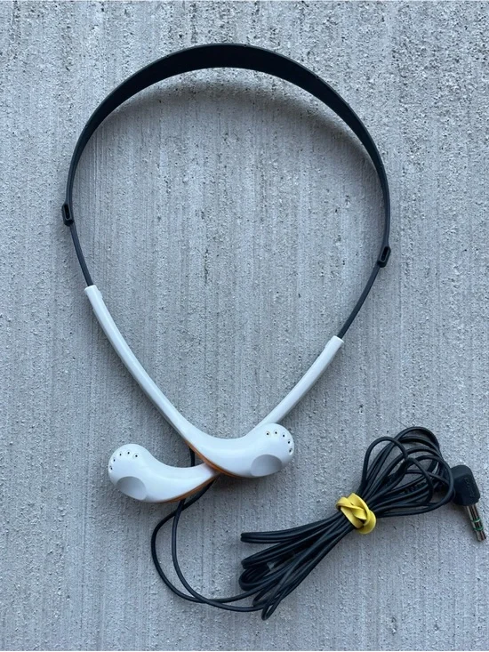 Sony MDR W014 Sports Walkman White Orange In Ear Headphones Tested Working