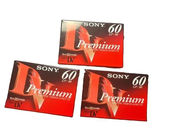 Sony DVC Digital Video Mini DV Premium Cassette Tape 60 Minutes LP-90 Lot Of 3
