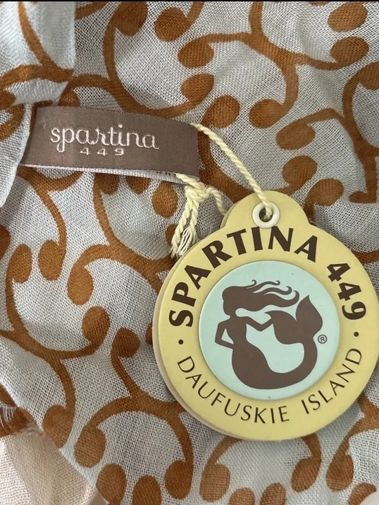 Spartina 449 Tan & Cream Patterned Wrap Scarf