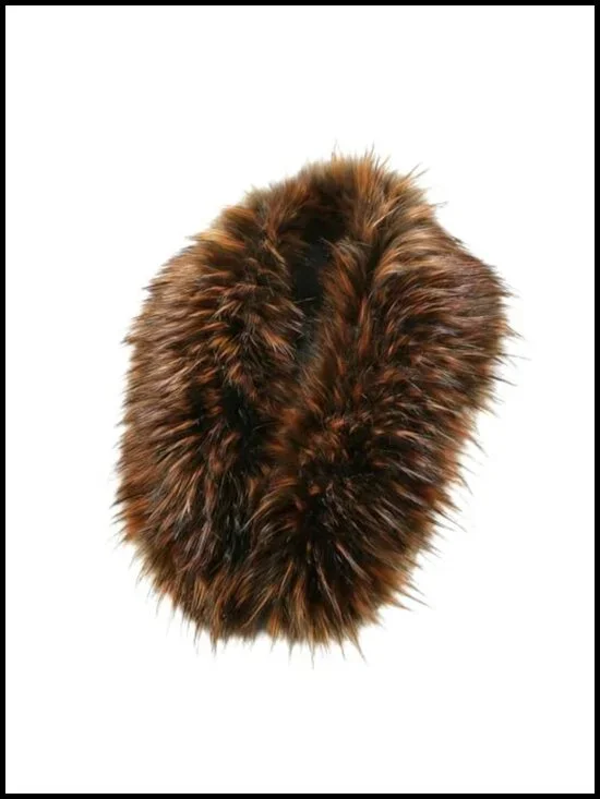 Faux Fur Collar Scarf Faux Leather Lining Winter Neck Wrap Shawl