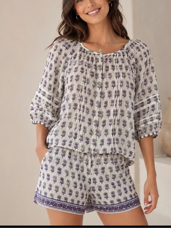 J.Crew NWT Embellished Floral Sequin Beaded Top & Shorts Set XS $276 Retail