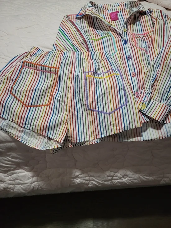 Queen Of Sparkles Rainbow Stripe Cotton Small Set