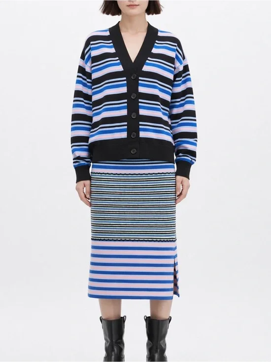 Marni x UNIQLO Two Piece Set Striped Knit Cardigan + Skirt Size S