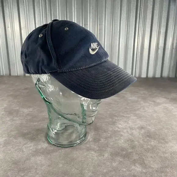 Vintage Nike Embroidered Hat Y2K 00’s Blue Majorly Faded Hat Athletic ERD Fade