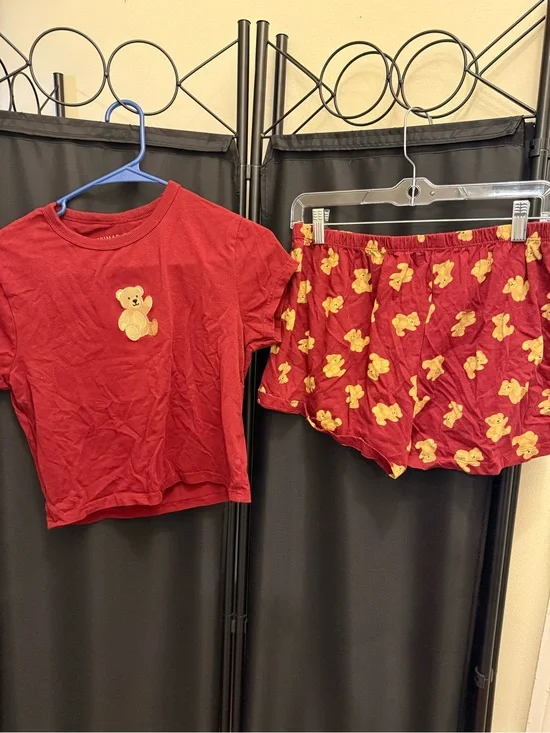 Red Teddy Bear Pajama Set
