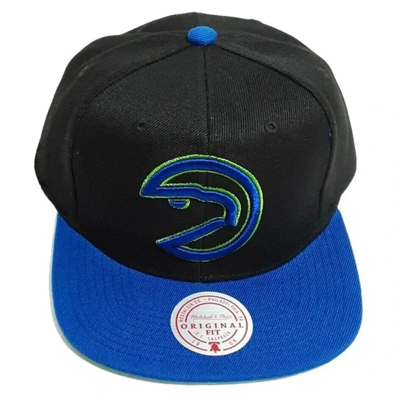 Mitchell & Ness Atlanta Hawks Reload 2.0 Snapback Cap Hat Black/Blue/Lime