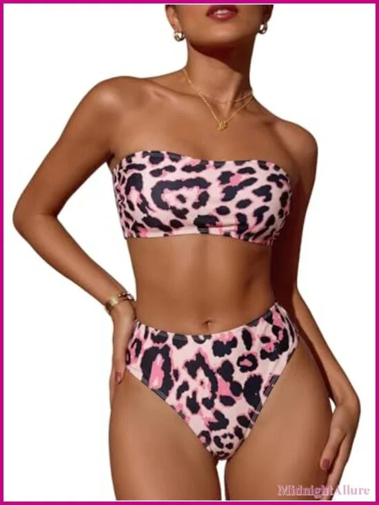 Strapless Bandeau Bikini Set 2pc High Stretch Swimwear