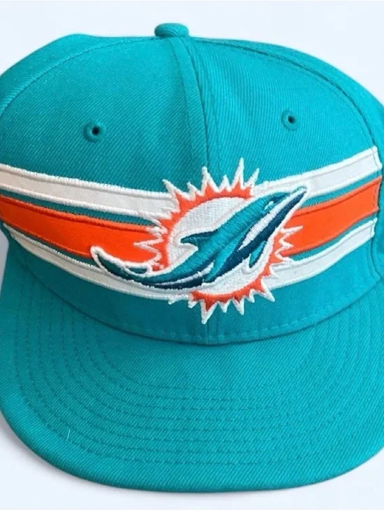 New Era Teal Orange White Miami Dolphins Stripe Snapback Hat